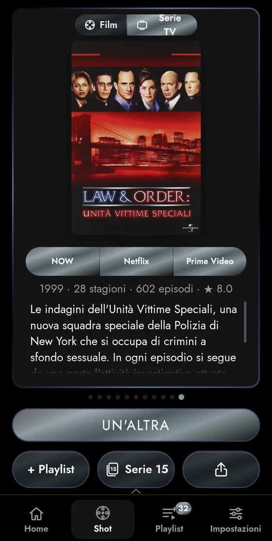 Una serie, subito